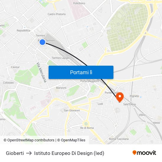 Gioberti to Istituto Europeo Di Design (Ied) map