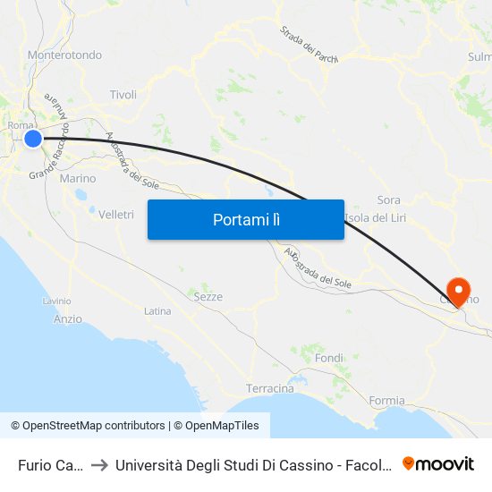 Furio Camillo to Università Degli Studi Di Cassino - Facoltà Di Ingegneria map