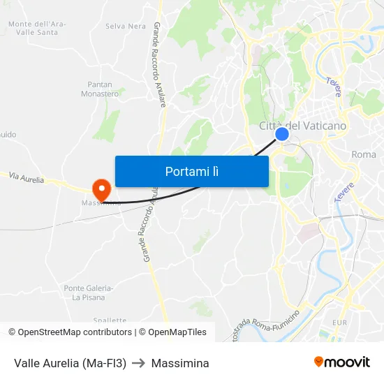 Valle Aurelia (Ma-Fl3) to Massimina map