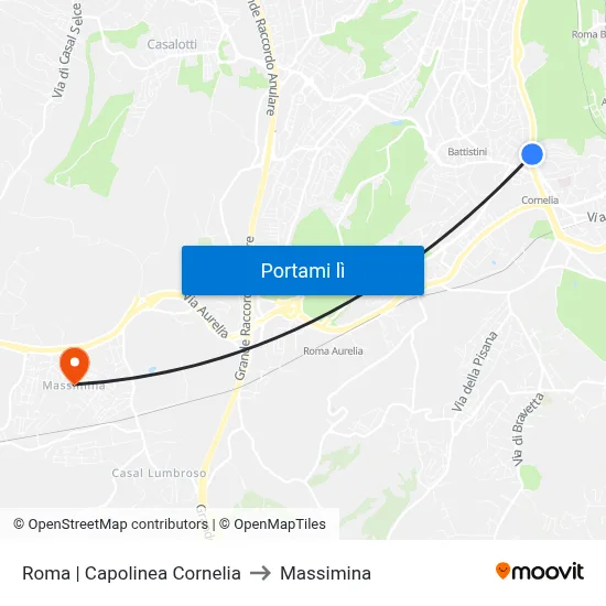 Roma | Capolinea Cornelia to Massimina map