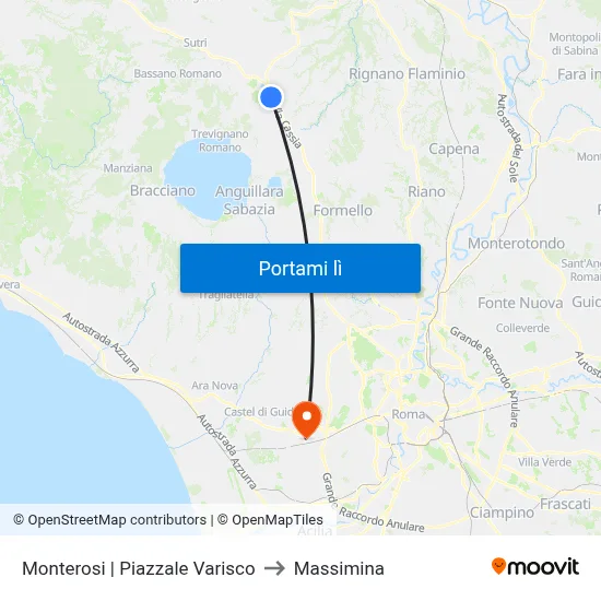 Monterosi | Piazzale Varisco to Massimina map