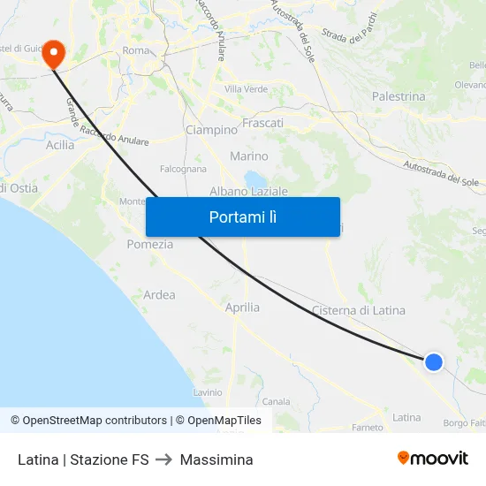 Latina | Stazione FS to Massimina map
