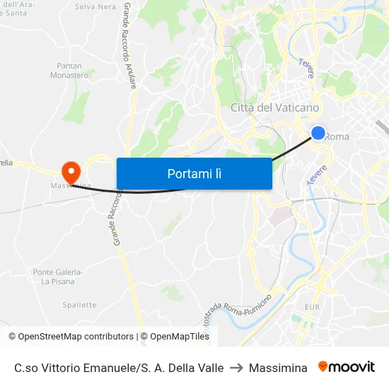 C.so Vittorio Emanuele/S. A. Della Valle to Massimina map