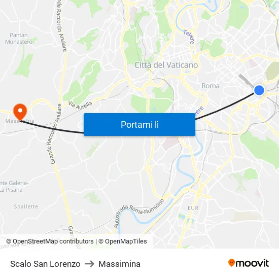 Scalo San Lorenzo to Massimina map
