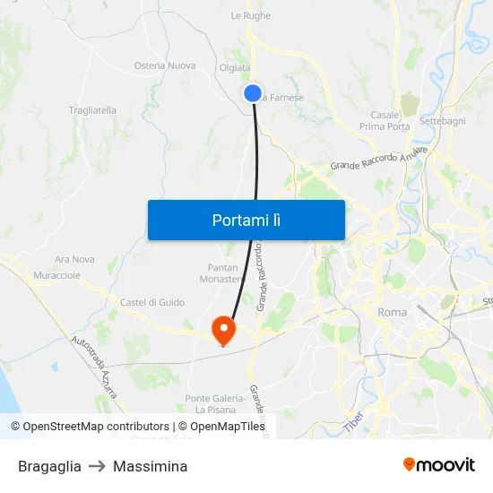 Bragaglia to Massimina map