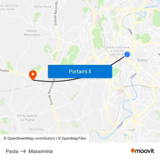 Paola to Massimina map