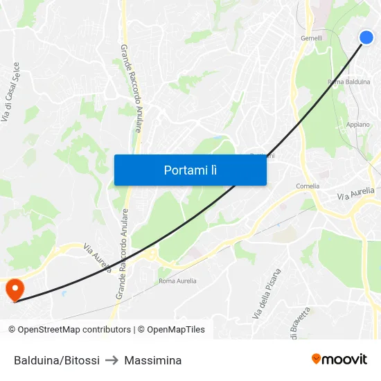 Balduina/Bitossi to Massimina map