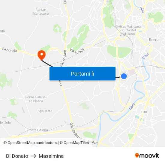 Di Donato to Massimina map