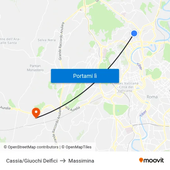 Cassia/Giuochi Delfici to Massimina map