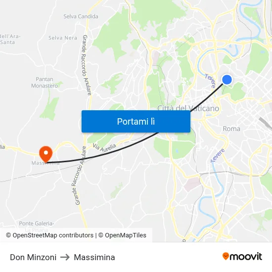 Don Minzoni to Massimina map