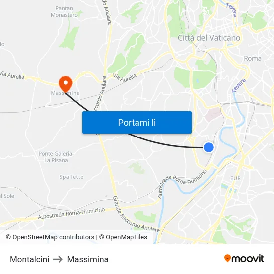 Montalcini to Massimina map