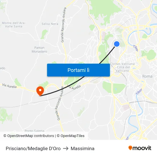Prisciano/Medaglie D'Oro to Massimina map