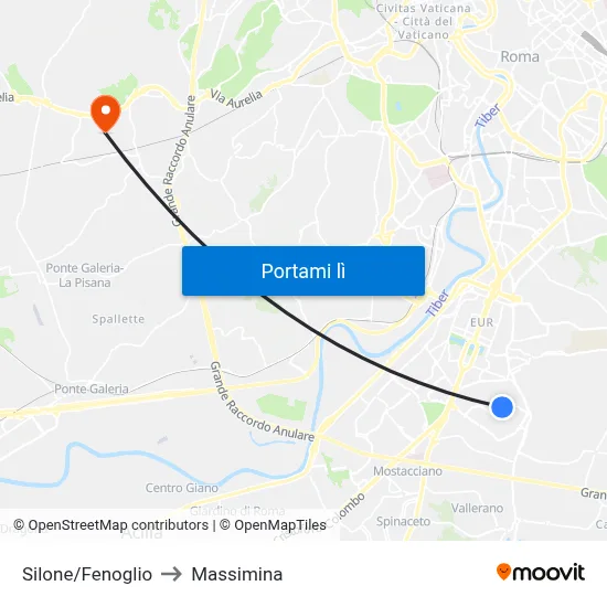 Silone/Fenoglio to Massimina map