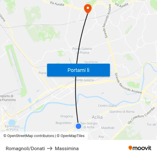 Romagnoli/Donati to Massimina map
