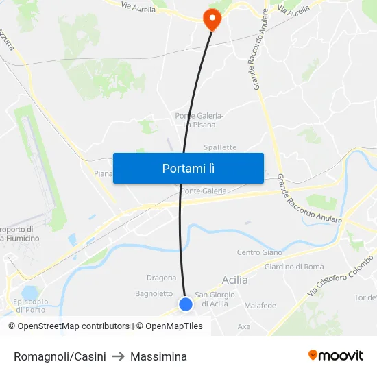 Romagnoli/Casini to Massimina map
