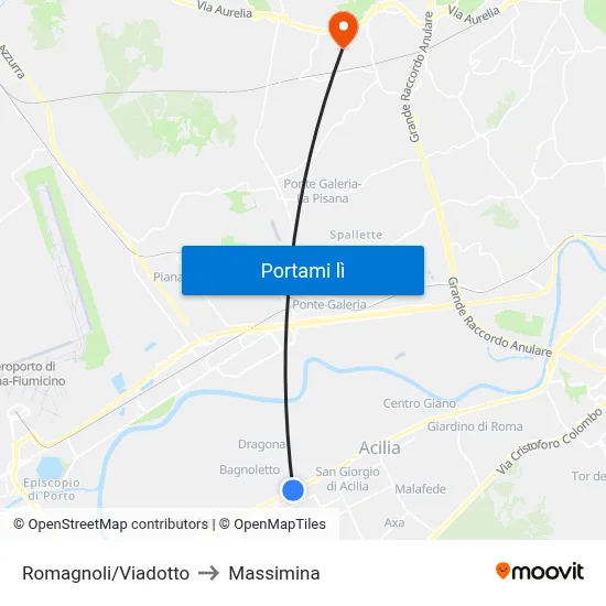 Romagnoli/Viadotto to Massimina map