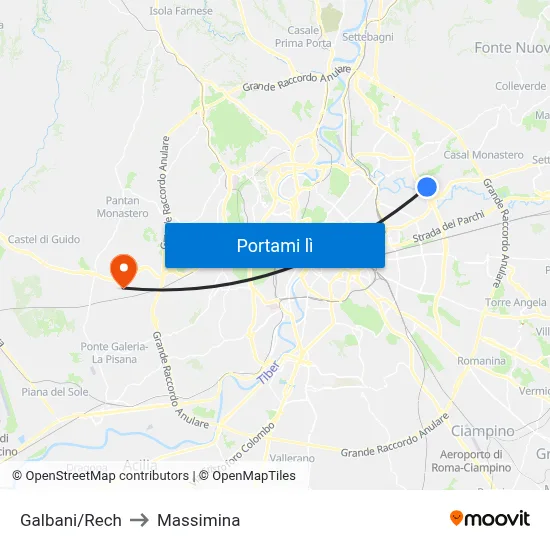 Galbani/Rech to Massimina map