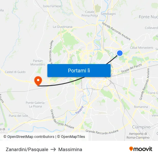 Zanardini/Pasquale to Massimina map