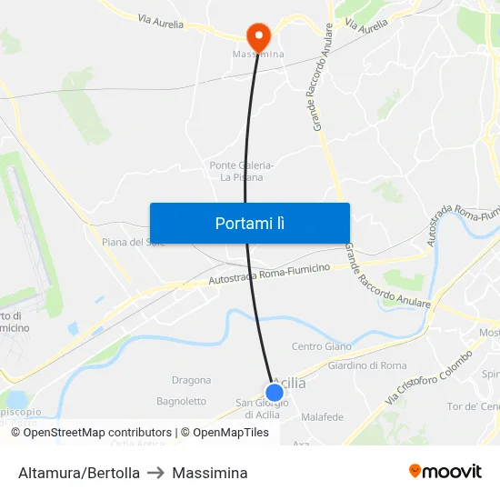 Altamura/Bertolla to Massimina map