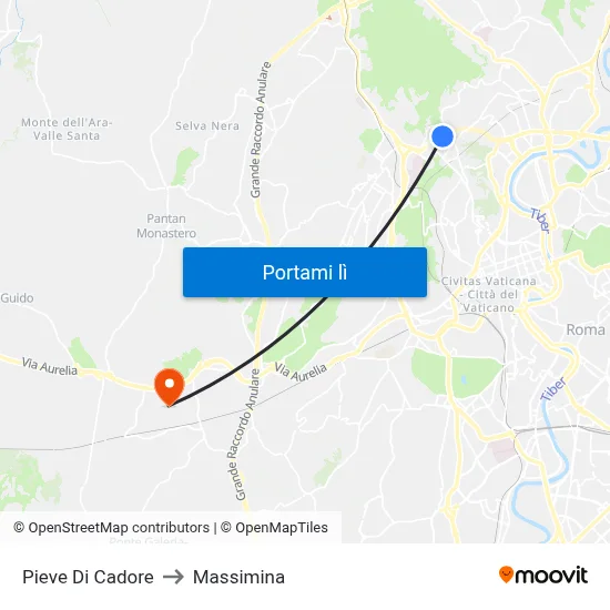 Pieve Di Cadore to Massimina map