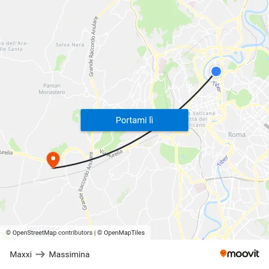 Maxxi to Massimina map
