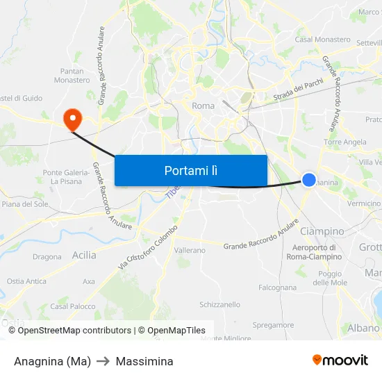 Anagnina (Ma) to Massimina map
