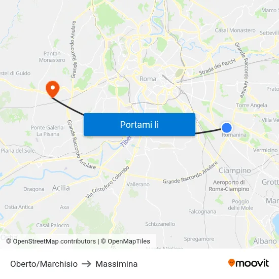 Oberto/Marchisio to Massimina map