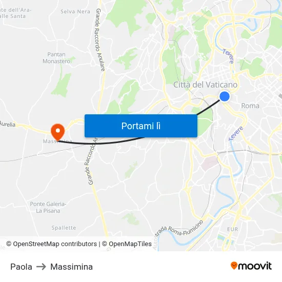 Paola to Massimina map