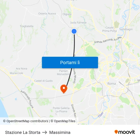 Stazione La Storta to Massimina map