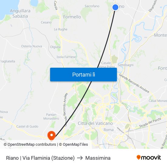 Riano | Via Flaminia (Stazione) to Massimina map