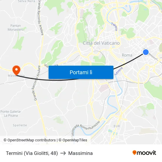 Termini (Via Giolitti, 48) to Massimina map