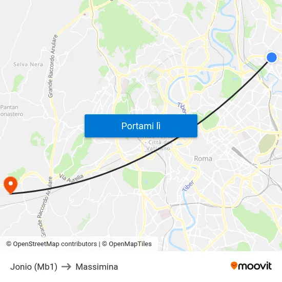 Jonio (Mb1) to Massimina map