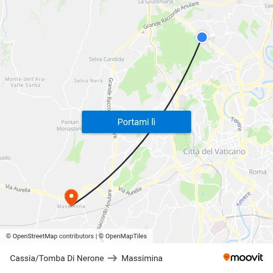 Cassia/Tomba Di Nerone to Massimina map