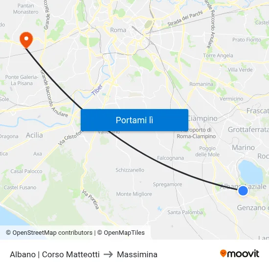 Albano | Corso Matteotti to Massimina map