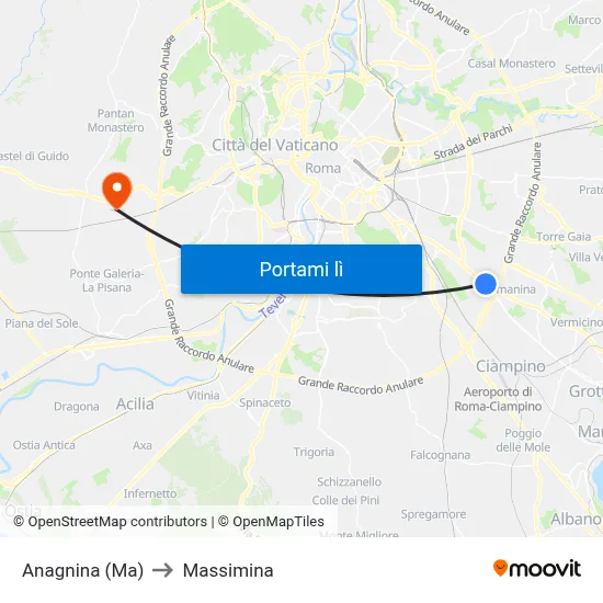Anagnina (Ma) to Massimina map