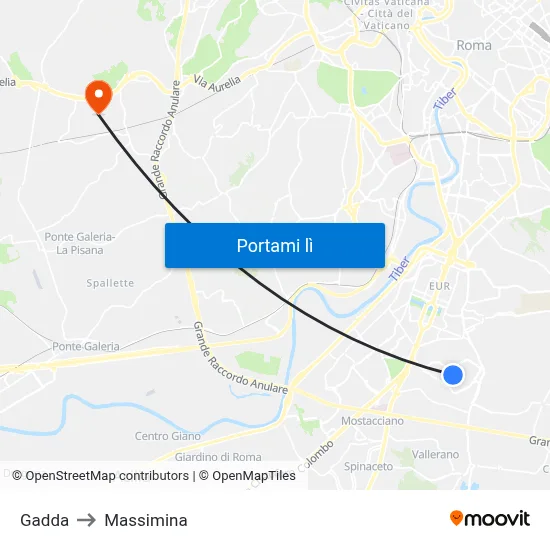 Gadda to Massimina map