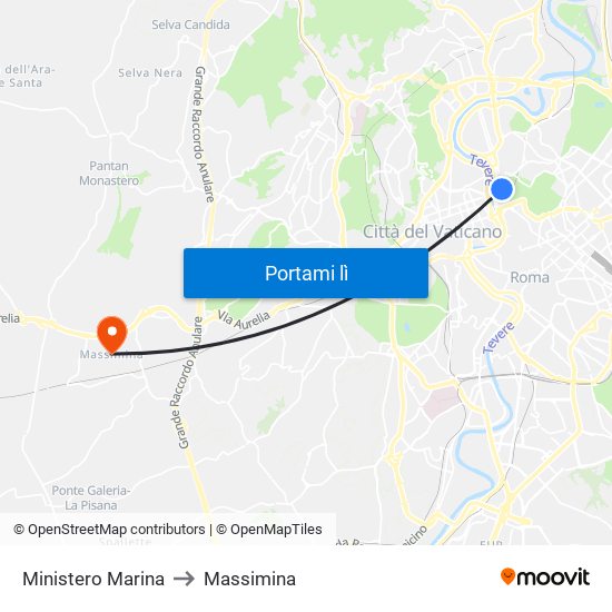 Ministero Marina to Massimina map