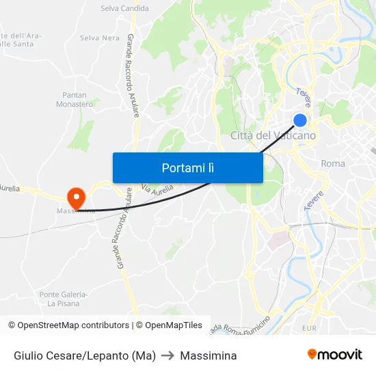 Giulio Cesare/Lepanto (Ma) to Massimina map