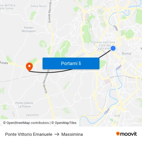 Ponte Vittorio Emanuele to Massimina map