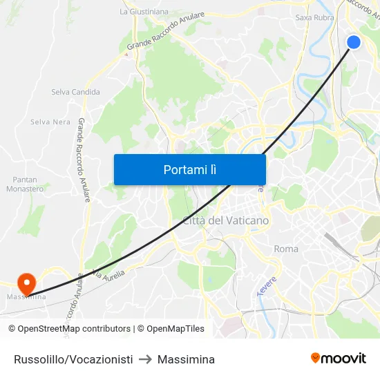 Russolillo/Vocazionisti to Massimina map