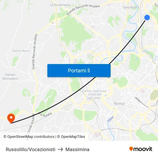 Russolillo/Vocazionisti to Massimina map