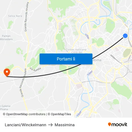 Lanciani/Winckelmann to Massimina map