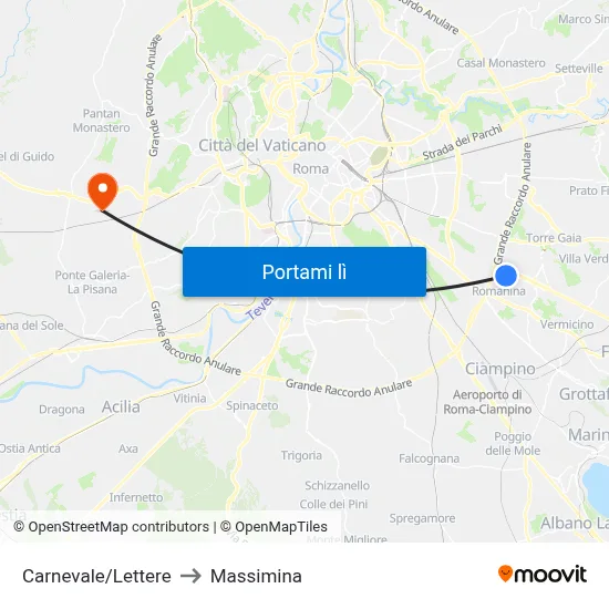 Carnevale/Lettere to Massimina map
