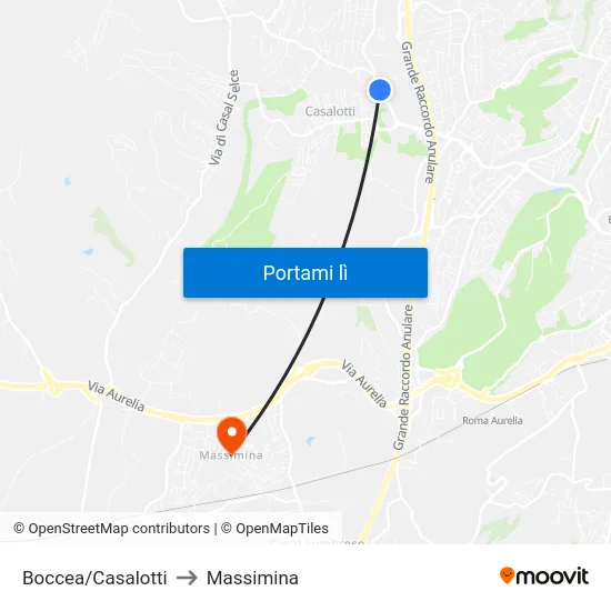 Boccea/Casalotti to Massimina map