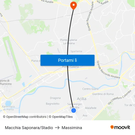 Macchia Saponara/Stadio to Massimina map
