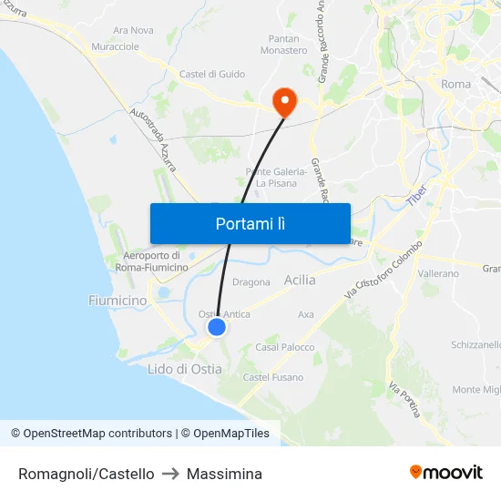 Romagnoli/Castello to Massimina map