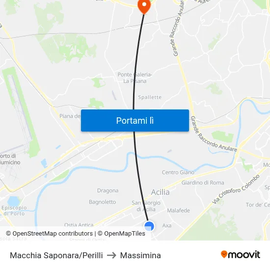 Macchia Saponara/Perilli to Massimina map