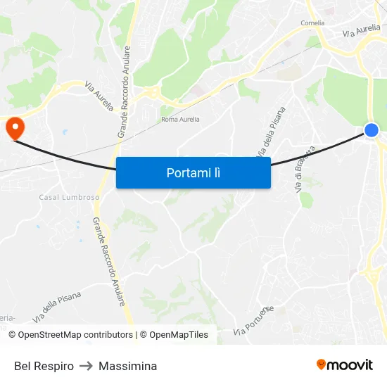 Bel Respiro to Massimina map