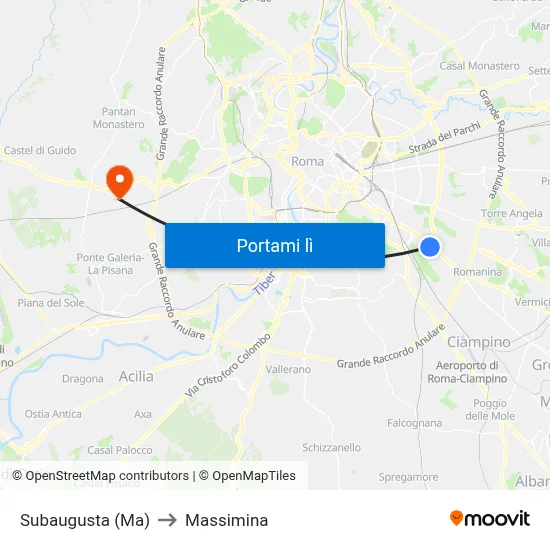 Subaugusta (Ma) to Massimina map