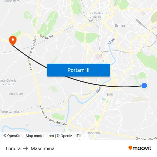 Londra to Massimina map